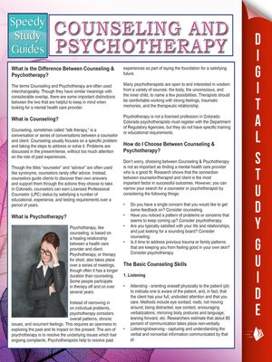 cover image of Counseling and Psychotherapy